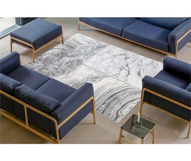 Alfombra LIRA HE527 Naturaleza estructural moderna glamour 200x290 Gris