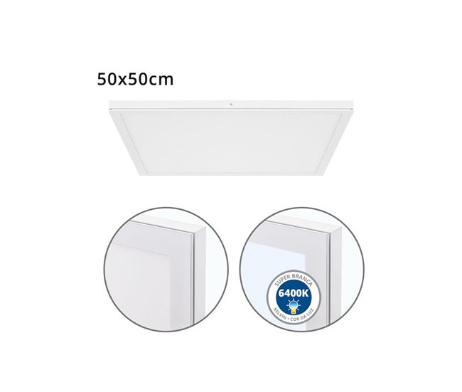 Panel Led Cuadrado Aluminio Serie Voltaire Blanco