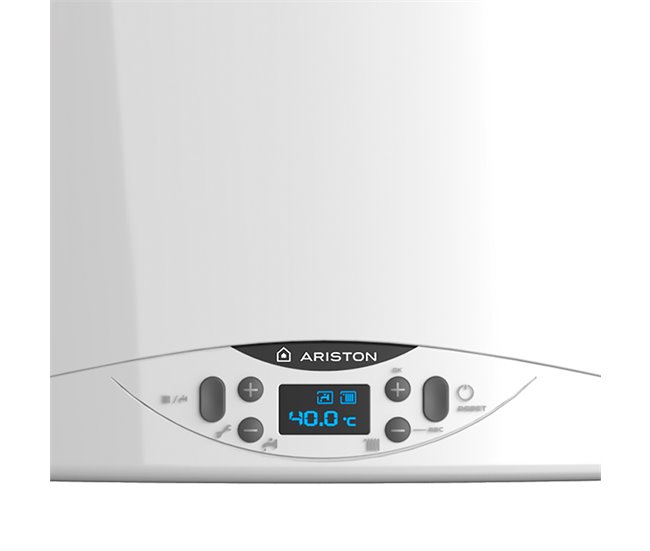 Caldera de condensación, Ariston, HS Premium 24 + Kit de tres grifos + Kit salida de humos, Clase Energetica A Blanco Brillo