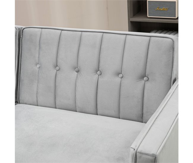 Sofá Cama Terciopelo HOMCOM, hogar - muebles de salón Gris