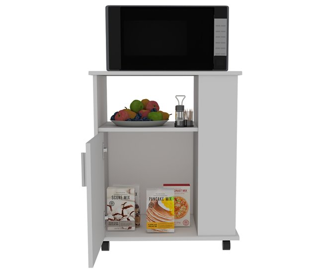 Armario inferiror Lower para microondas en melamina con gabinete Blanco