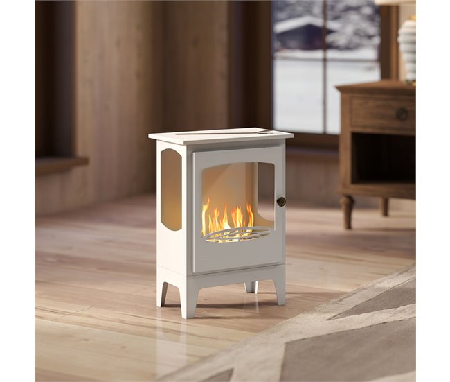Chimenea de Etanol Acero, Acero inoxidable HOMCOM Blanco