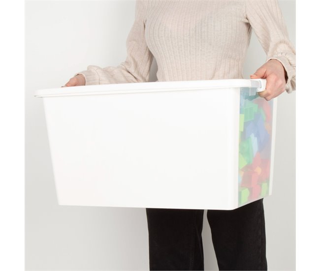 Curver Caja de almacenaje con tapa Bi-Box 40L Blanco