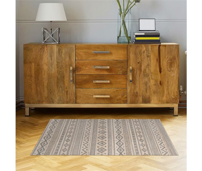 Alfombra de Bambú natural antideslizante 140x200 Gris
