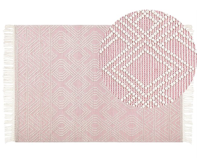 Beliani Alfombra de pelo corto ADANA 160x230 Rosa Talco