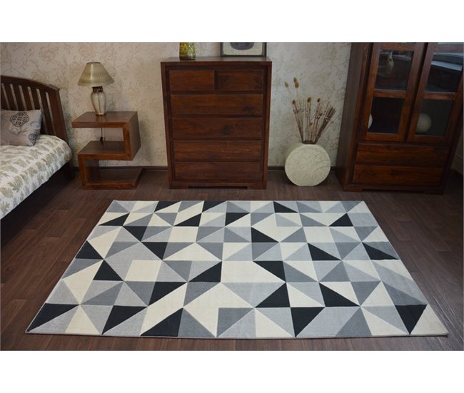 Alfombra SCANDI Triángulos 200x290 Gris