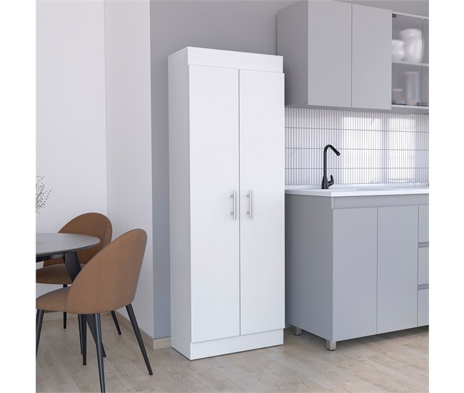 Alacena Nepal en melamina con 2 puertas y 5 estantes Blanco