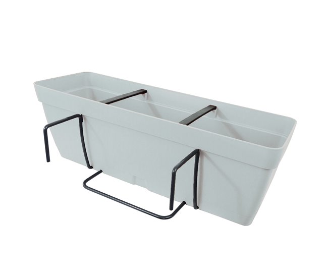 Jardinera 60 Cm Con Escuadra De Fijación Cuadrada Blanco