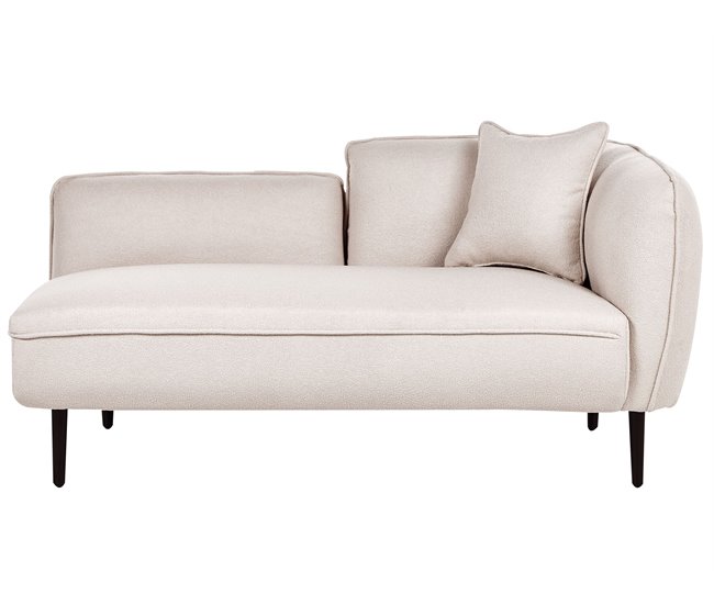 Beliani Chaise longue derecho Bouclé CHEVANNES Beige