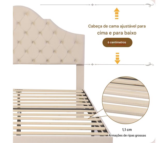 Marco de la cama Beige