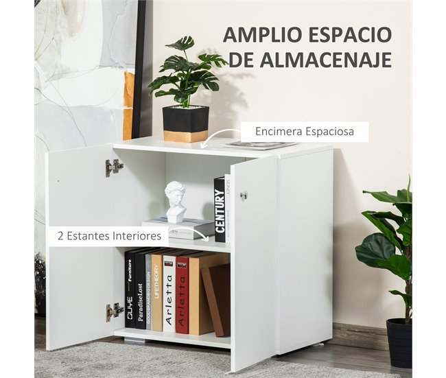 Aparador de Salón Melamina de Madera HOMCOM 70 Blanco