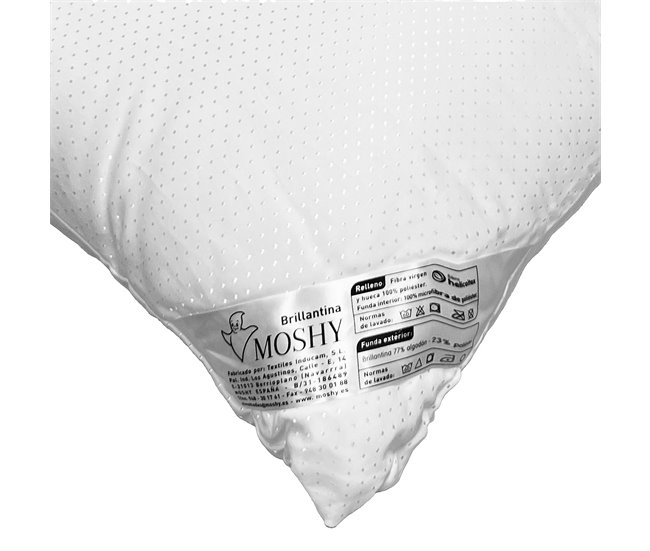 Almohada Brillantina Moshy Algodón y Poliéster 150x35 Blanco