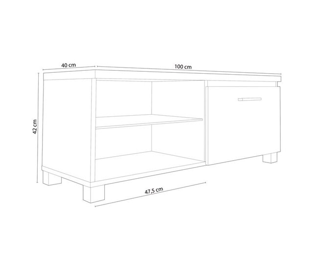Mueble TV LED 100 Blanco/ Negro