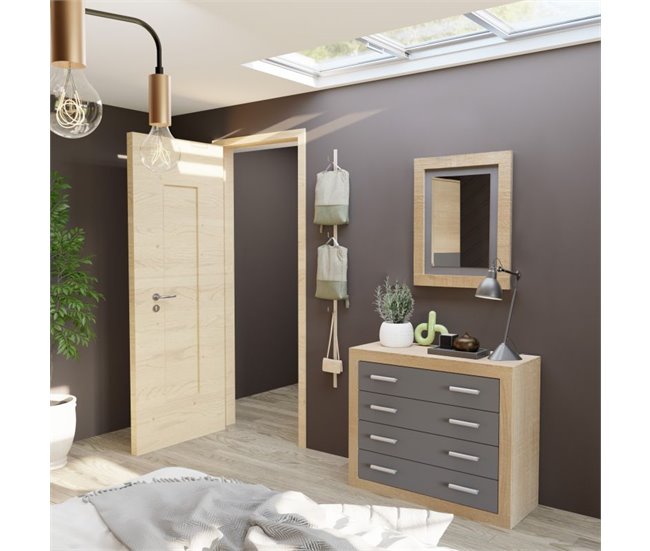 Dormitorio Kira 4C 160x3 Gris/natural