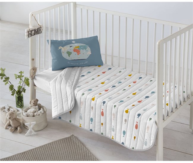 COLCHA BOUTI REVERSIBLE MAPA MUNDI Multicolor