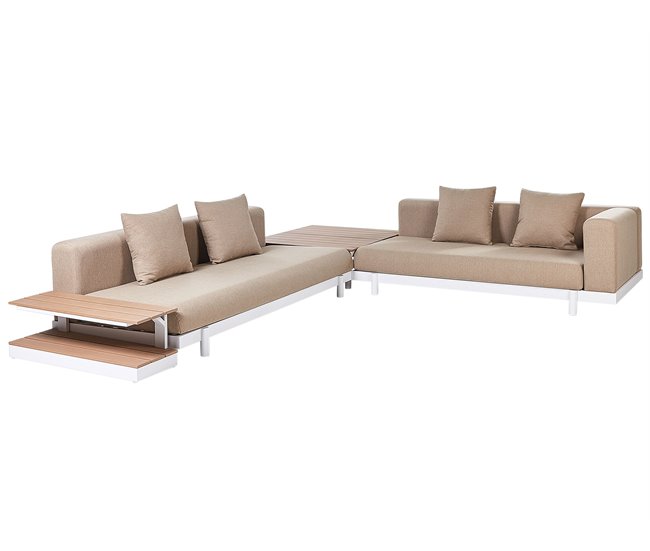 Beliani Conjunto de jardín Poliéster MISSANELLO Beige