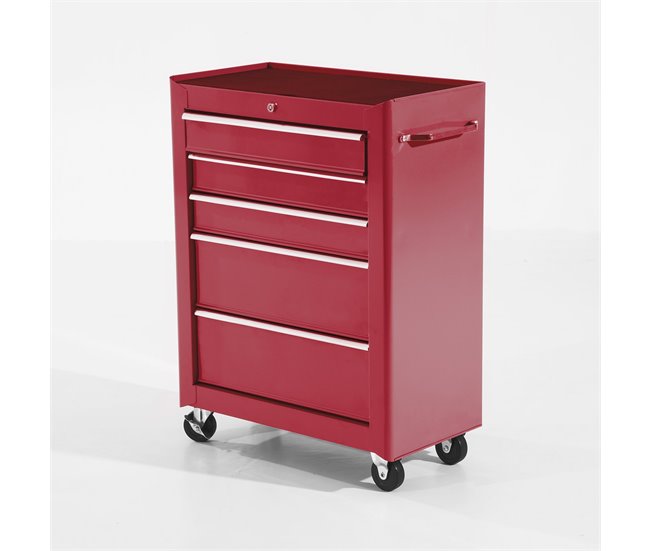 Carro de Herramientas Lámina de Acero HOMCOM 61 Rojo