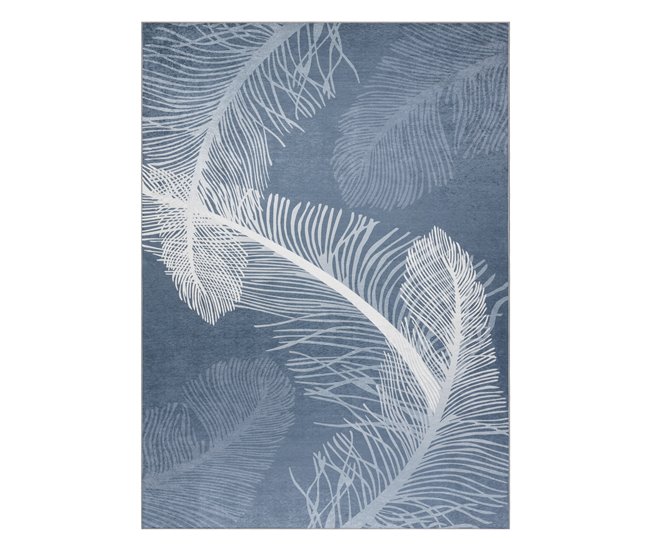 Alfombra lavable ANDRE Plumas 160x220 Azul