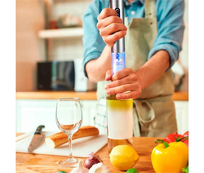 Sacacorchos Eléctrico Vino Profesional Abridor de Botellas Gridinlux Gris