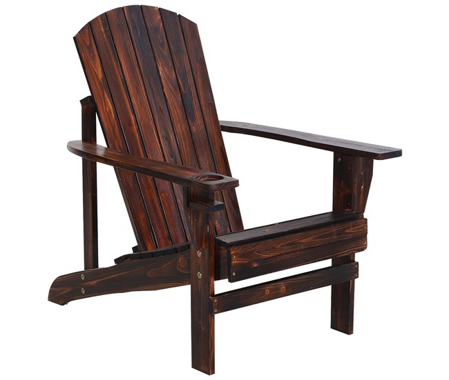 Adirondack Silla para Jardín Madera de Abeto Outsunny Marron