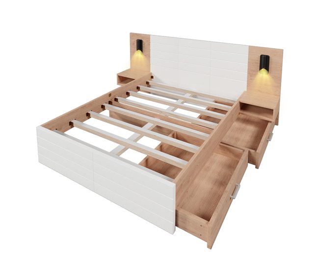 Camas de matrimonio 207x215 Blanco