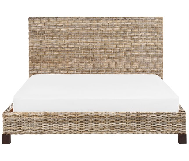 Beliani Cama Ratán SALBRIS 192x213 Natural