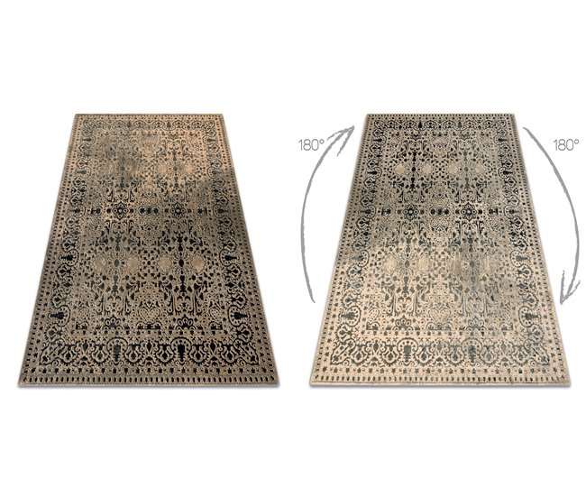 Alfombra de lana SUPERIOR Perona Frame ornament oriental 170x235 Verde