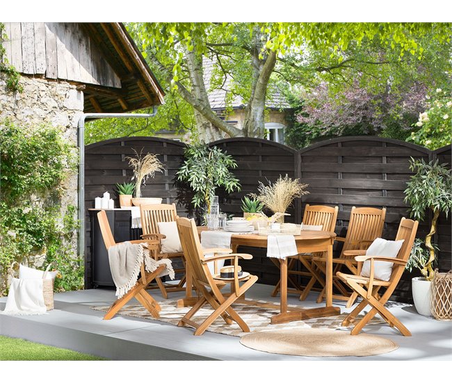 Beliani Conjunto de comedor MAUI Marron