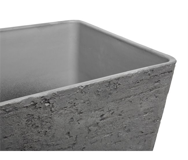 Beliani Conjunto de 2 macetas DELOS Gris Oscuro