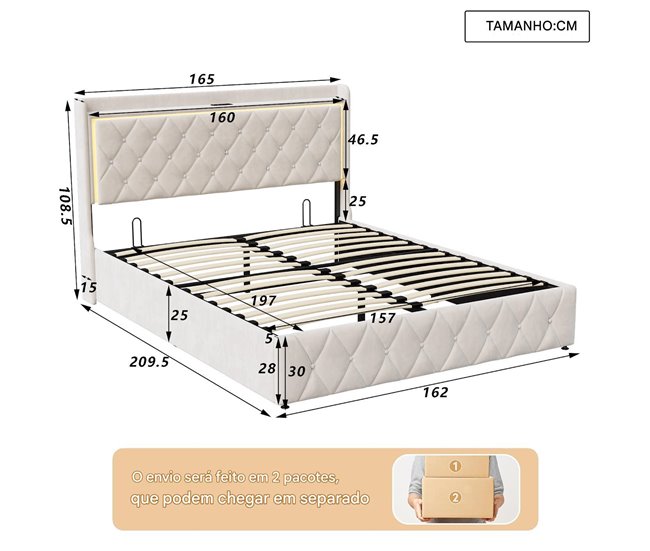 Estructura de cama Beige