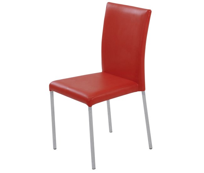 Pack de 4 sillas de cocina ELEGANCE  Rojo