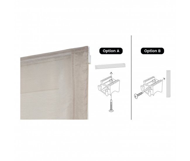 Estores plegables Estor Paqueto Liso Sin Varillas para Ventanas Blanco Veta