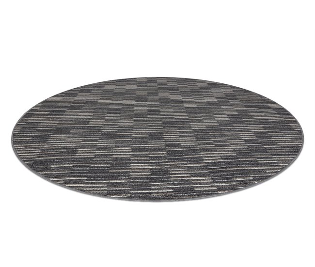 Alfombra LIBRA círculo  grafito 165 Rayas 100x100 Gris