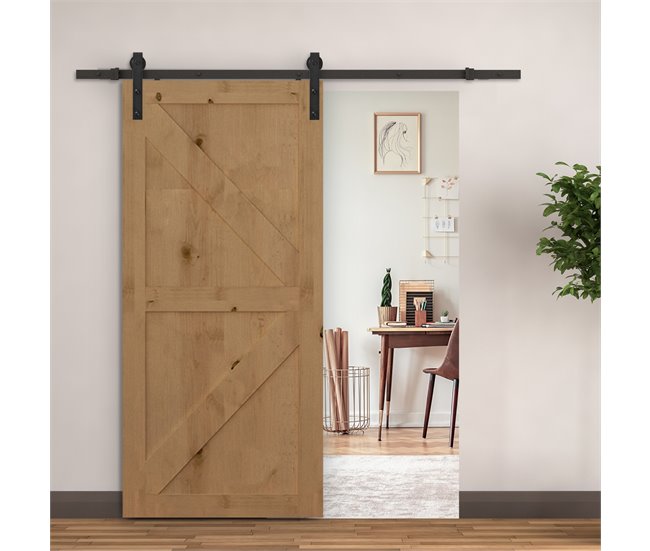 Kit de Accesorios para Puerta Corredera Acero de carbono HOMCOM 37 Negro