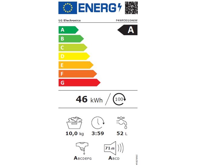 Lavadora carga frontal LG F4WR5010A6W 10kg 1400 RPM Blanco