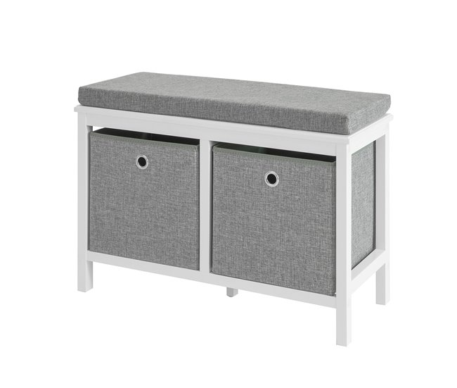 Banco Zapatero de Entreda con 2 Cestas FSR81-HG SoBuy Gris