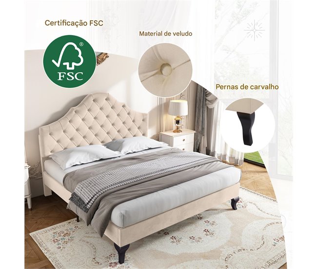 Marco de la cama Beige