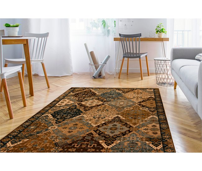 Alfombra de lana OMEGA Torino oriental 170x235 Marron