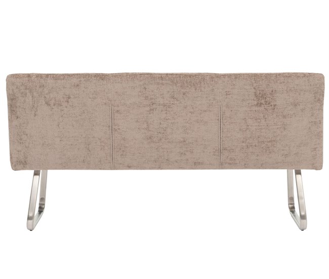 Banco de comedor tapizado con respaldo en tejido chenilla Gris