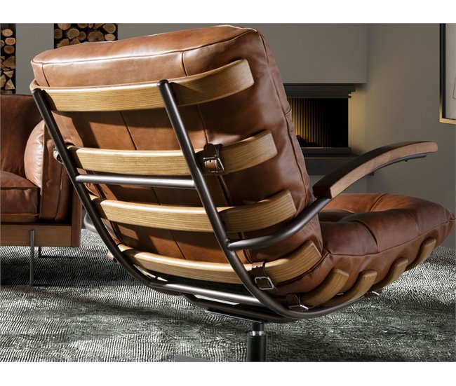 ANGEL CERDA Sillón giratorio piel Marron