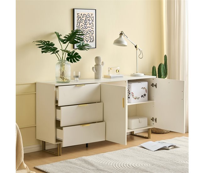 Aparador con 2 puertas y 3 cajónes Blanco