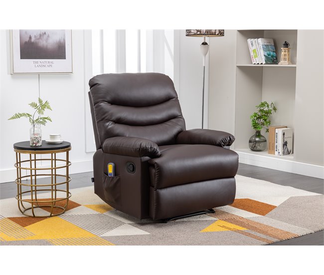 Sillón relax motorizado con masaje ROMA Chocolate