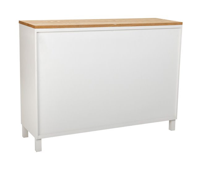 Aparador de madera de 2 cajones y 2 puertas Blanco