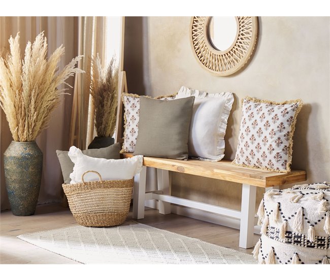 Beliani Cojín decorativo SAGINA 45x45 Gris Oscuro