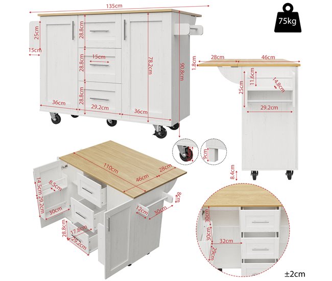 Armarios de Cocina 135 Blanco