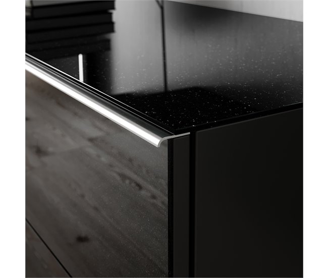Mueble TV de suelo o pared 2 cajones Mathis 50 Negro