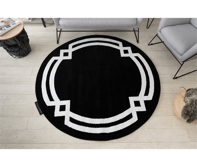 Alfombra HAMPTON Lux círculo 200x200 Negro