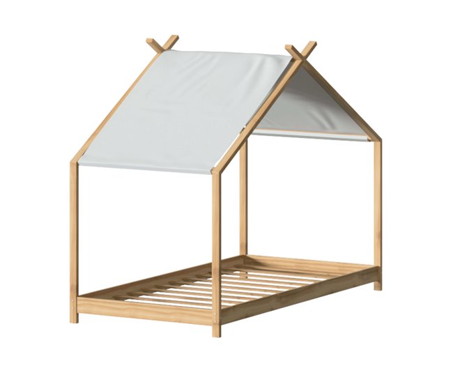 Cama Juvenil Infantil Tida de Campaña Ilian Blanco/ Madera