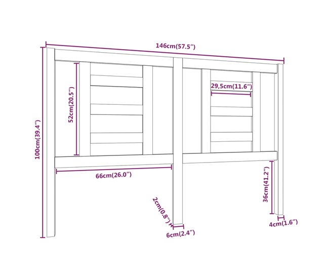 Cabecero cama - Mueble cabecero 146 Gris