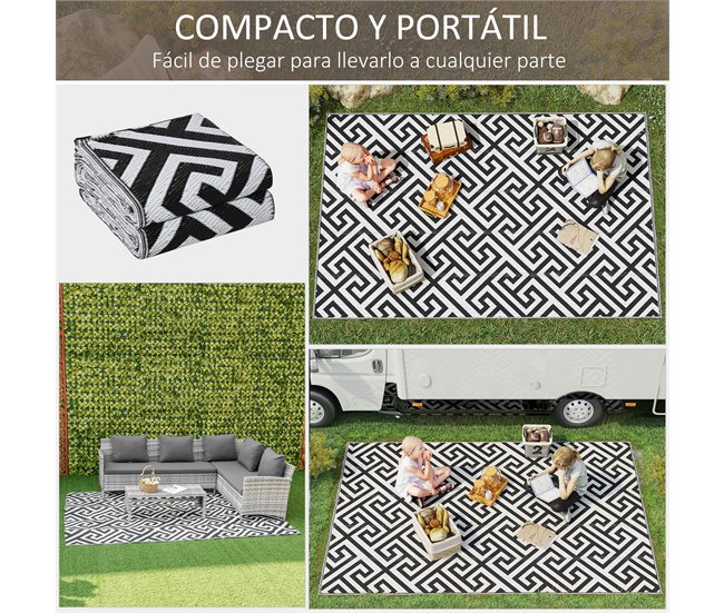 Alfombra de Exterior Polipropileno Outsunny Multicolor